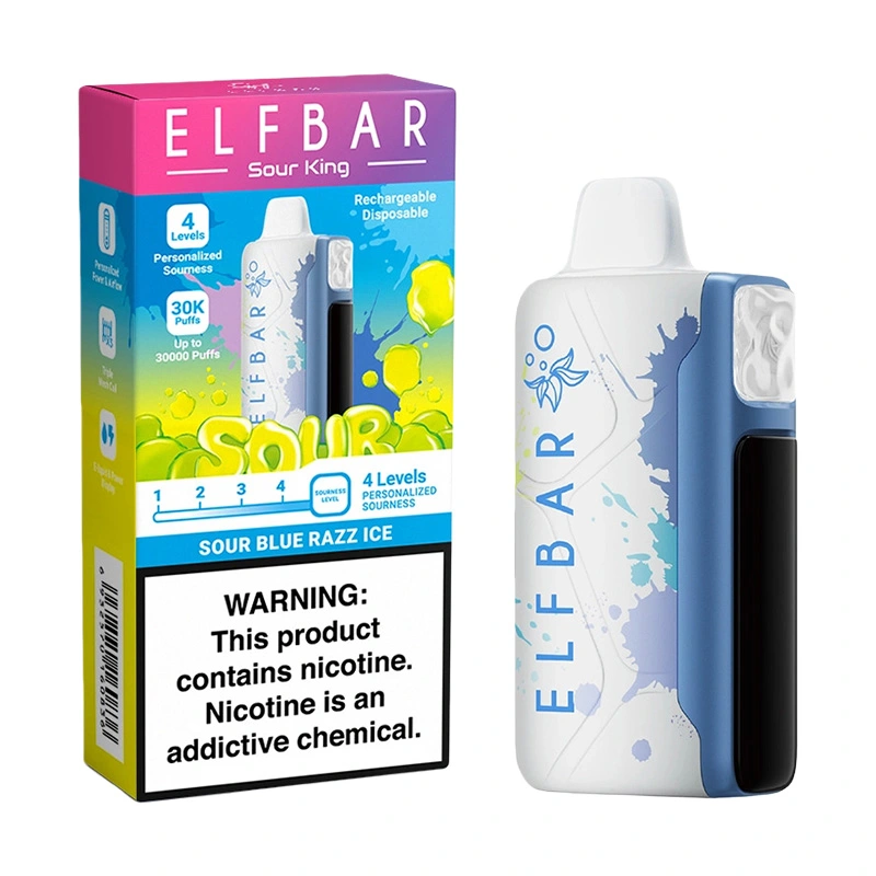Elf Bar Sour King 30000 Puffs Disposable Vape Wholesale Sour Blue Razz Ice