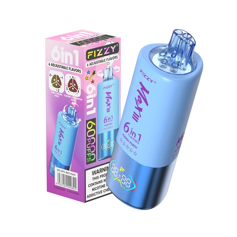 Fizzy MAX III 60000 Puffs 6 in 1 Disposable Vape Wholesale Strawberry Raspberry & Mango Peach & Blueberry Watermelon