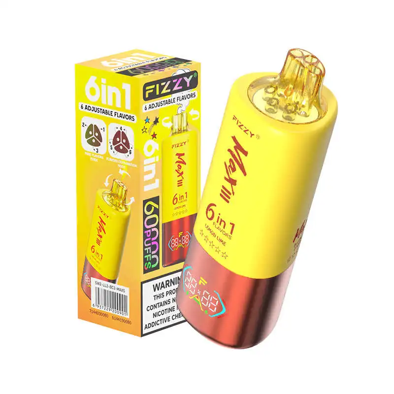 Fizzy MAX III 60000 Puffs 6 in 1 Disposable Vape Wholesale Strawberry Watermelon & Lemon Lime & Blueberry Coconut