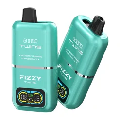 Fizzy Twins 50000 Puffs 2 in 1 Double Flavor Disposable Vape Raspberry lemonade & Strawberry ice