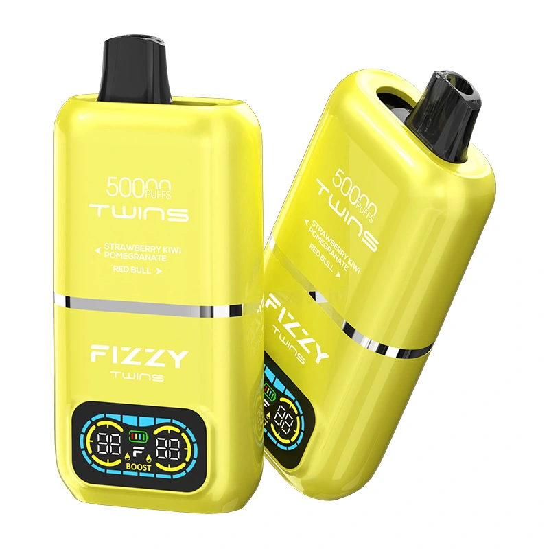 Fizzy Twins 50000 Puffs 2 in 1 Double Flavor Disposable Vape Strawberry kiwi pomegranate & Red bull