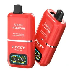 Fizzy Twins 50000 Puffs 2 in 1 Double Flavor Disposable Vape Watermelon ice & Strawberry kiwi