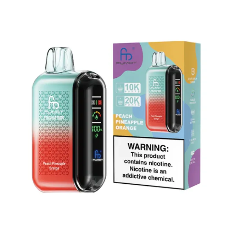 Fumot Tornado 20000 Puffs Disposable Vape EU Warehouse Peach Pineapple Orange