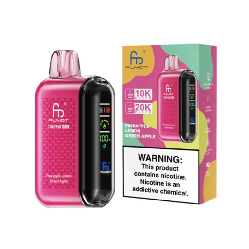 Fumot Tornado 20000 Puffs Disposable Vape EU Warehouse Pineapple Lemon Green Apple