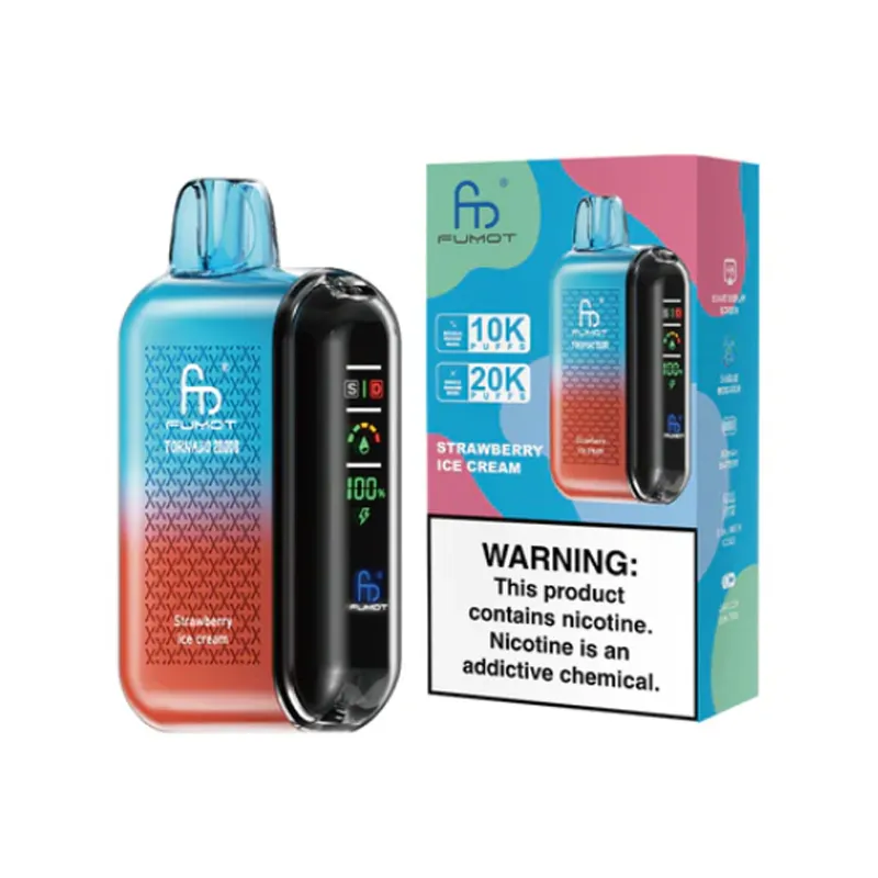 Fumot Tornado 20000 Puffs Disposable Vape EU Warehouse Strawberry Ice Cream