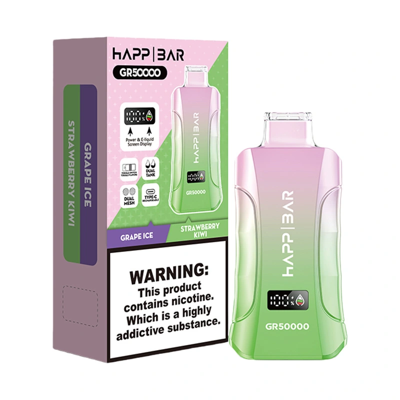 Happ Bar GR50000 50K Puffs Disposable Vape Wholesale Grape Ice & Strawberry Kiwi