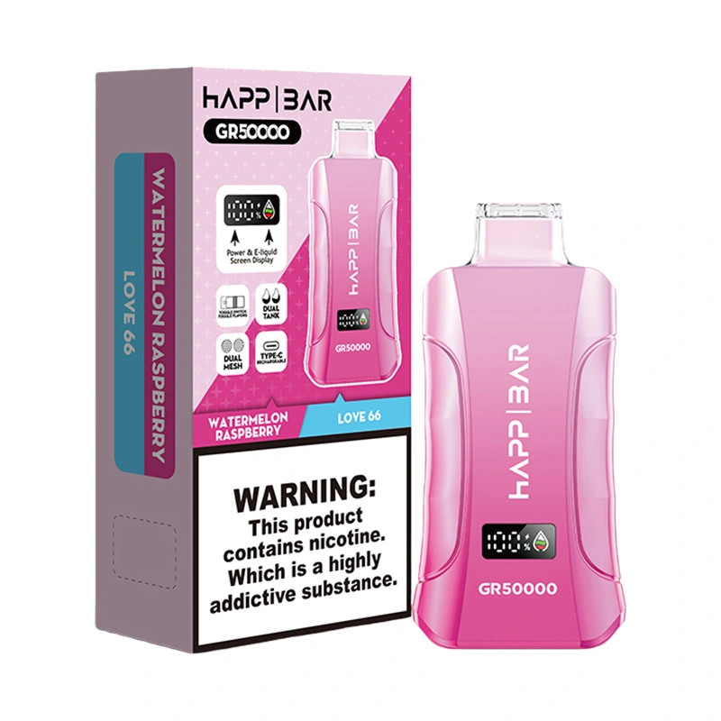 Happ Bar GR50000 50K Puffs Disposable Vape Wholesale Watermelon Raspberry & Love 66