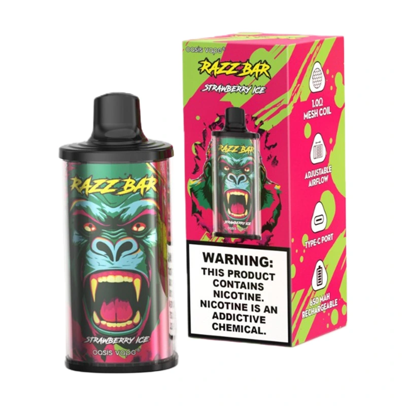 Razz Bar 15000 Puffs 2% 5% Nic Disposable Vape Wholesale strawberry ice