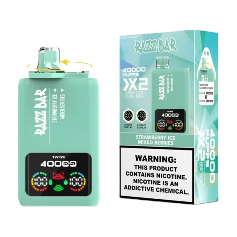 Razz Bar 40000 Puffs Double Flavor Disposable Vape Wholesale Strawberry Ice Mixed Berries