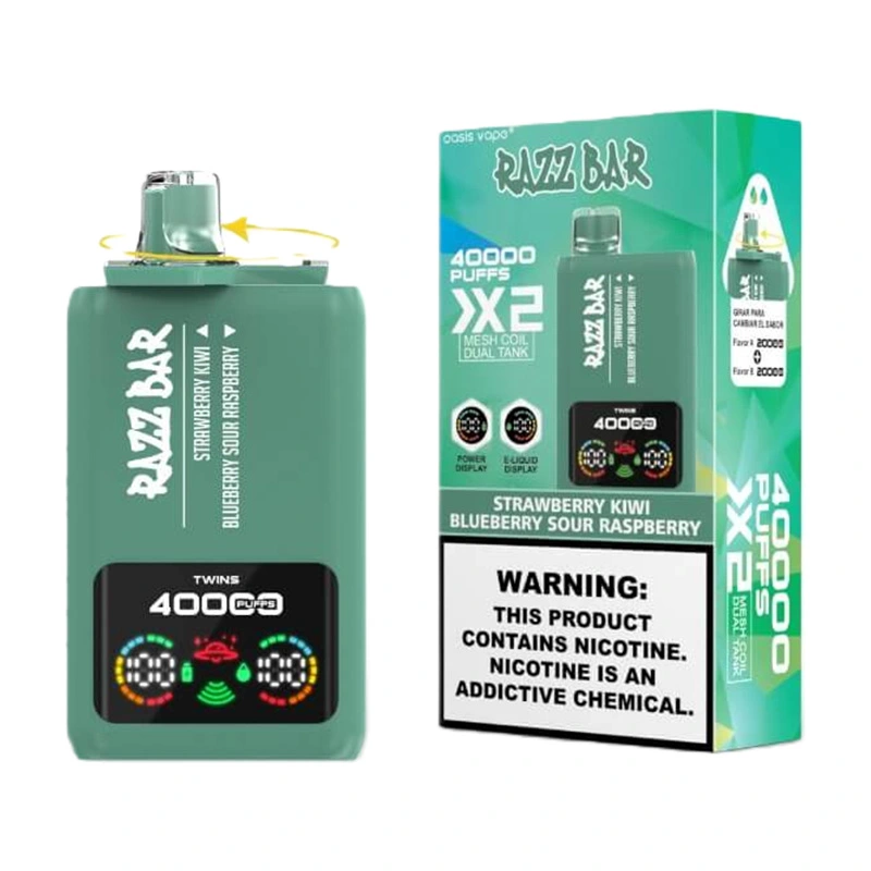 Razz Bar 40000 Puffs Double Flavor Disposable Vape Wholesale Strawberry Kiwi Blueberry Sour Raspberry