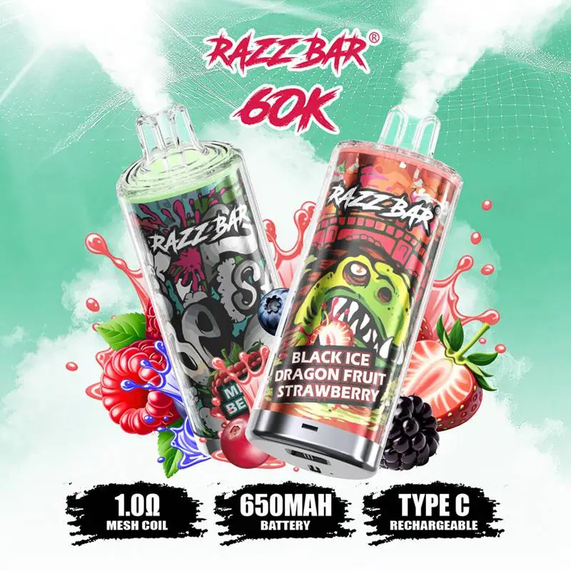 Razz Bar 60K Puffs 2% 5% Nicotine Disposable Vape Wholesale 4