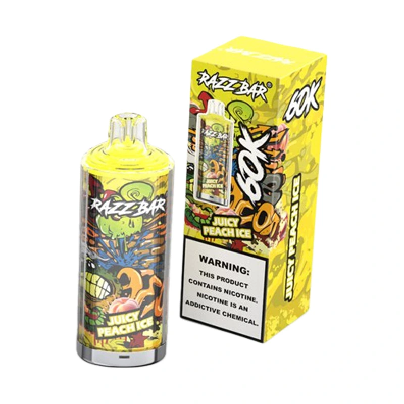 Razz Bar 60K Puffs 2% 5% Nicotine Disposable Vape Wholesale Juicy Peach Ice