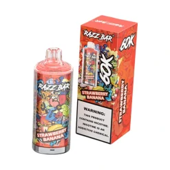 Razz Bar 60K Puffs 2% 5% Nicotine Disposable Vape Wholesale Strawberry Banana