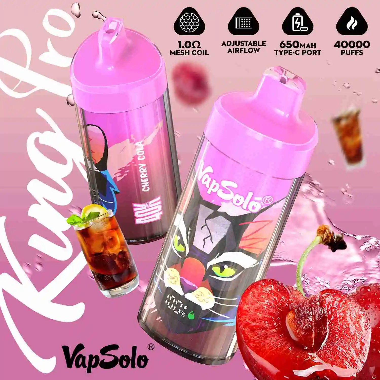 Vapsolo King Pro 40000 Puffs Disposable Vape Wholesale Cherry Cola