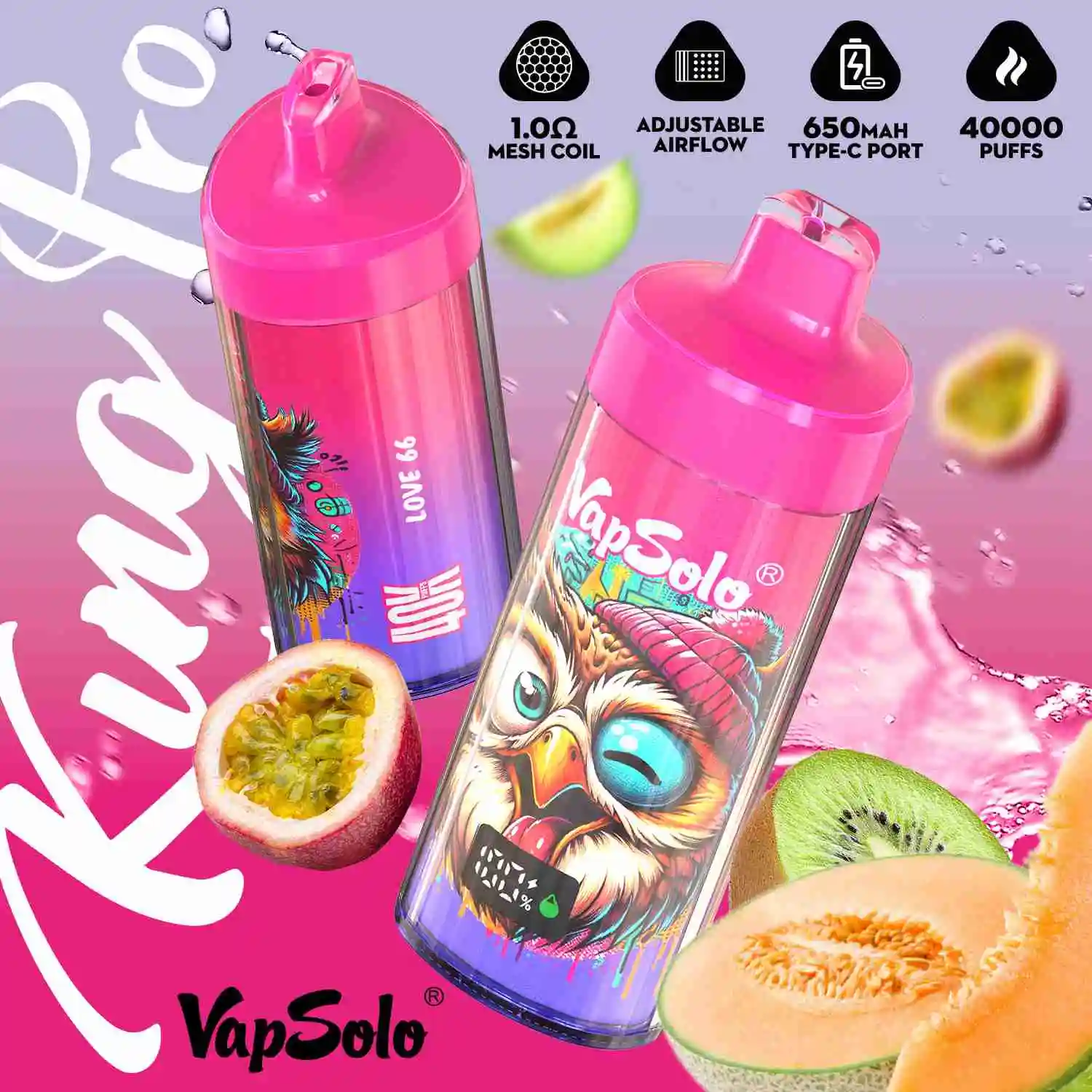 Vapsolo King Pro 40000 Puffs Disposable Vape Wholesale Love 66
