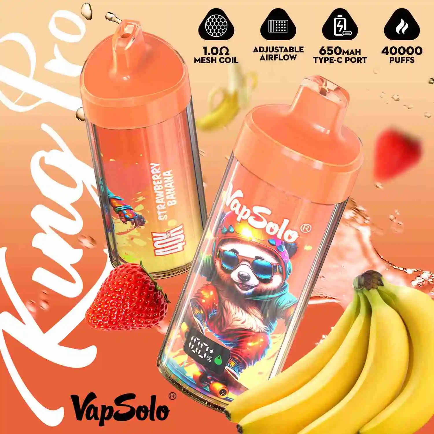 Vapsolo King Pro 40000 Puffs Disposable Vape Wholesale Strawberry Banana