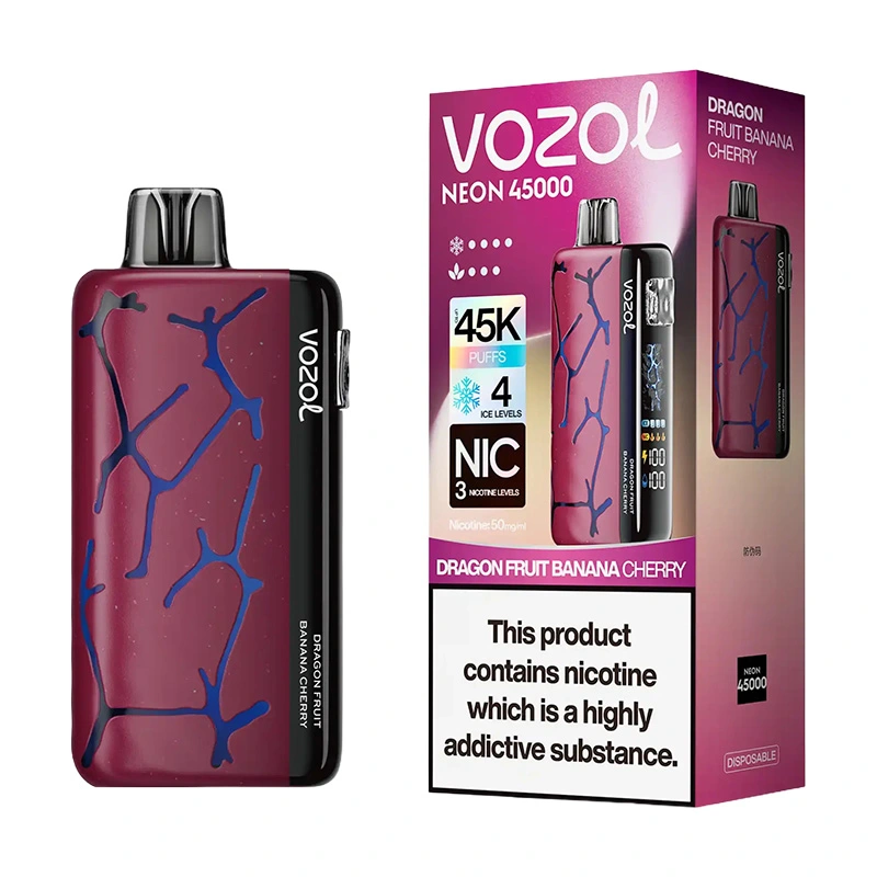 Vozol Neon 45K Puffs Disposable Vape Wholesale EU Warehouse Dragon Fruit Banana Cherry