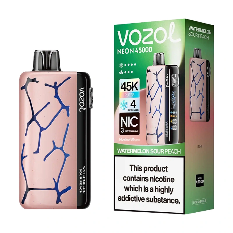 Vozol Neon 45K Puffs Disposable Vape Wholesale EU Warehouse Watermelon Sour Peach