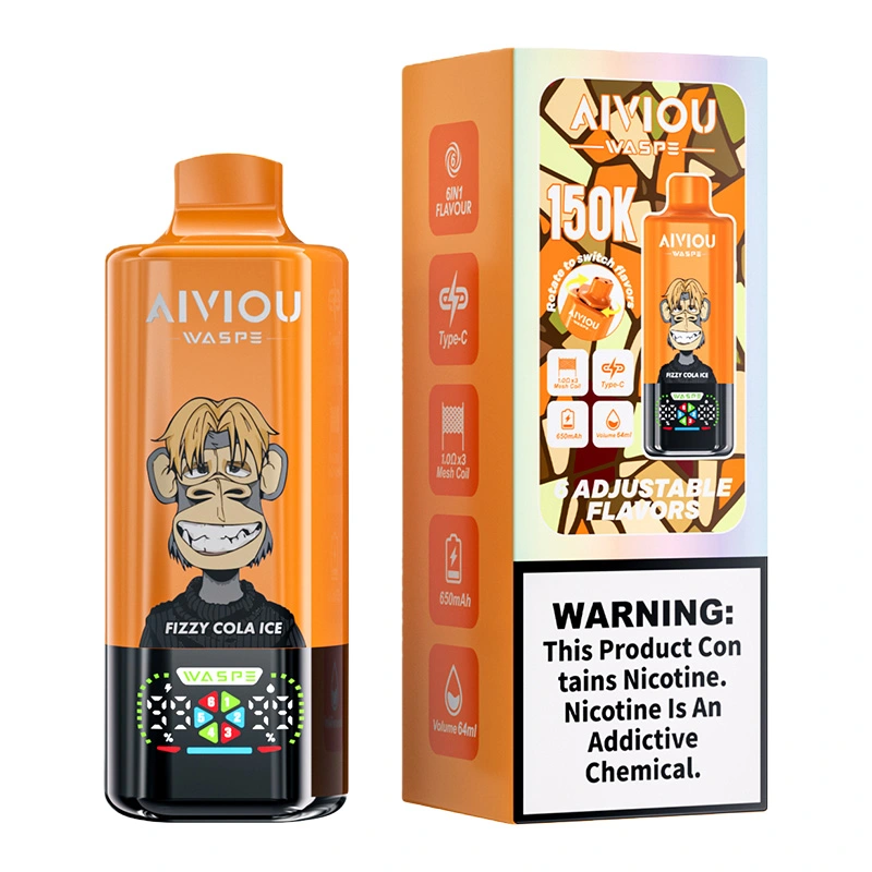 Waspe Aiviou 150K Puffs 6 in 1 Disposable Vape Wholesale Fizzy Cola Ice & Energy Drink & Cherry Ice