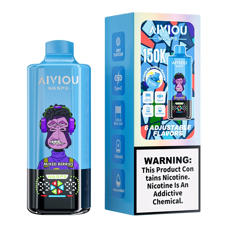 Waspe Aiviou 150K Puffs 6 in 1 Disposable Vape Wholesale Mixed Berries & Black Dragon Ice & Strawberry Cherry Cola