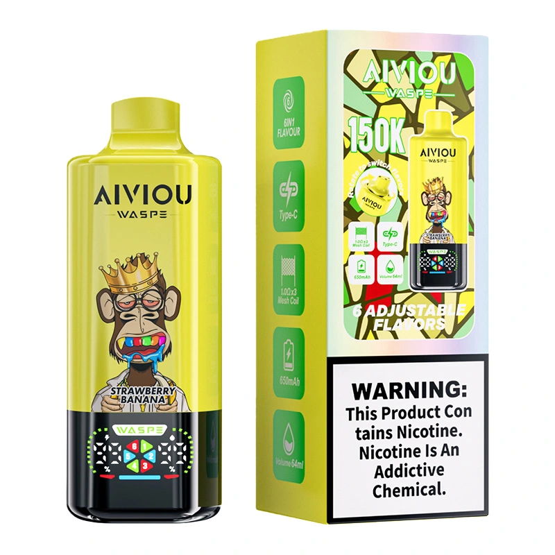 Waspe Aiviou 150K Puffs 6 in 1 Disposable Vape Wholesale Strawberry Banana & Kiwi Watermelon & Coconut Strawberry
