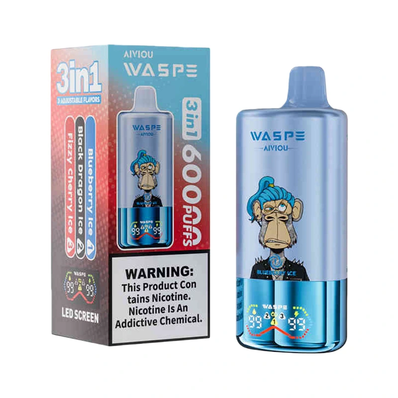 Waspe Aiviou 3in1 60000 Puffs Disposable Vape Wholesale Blueberry Ice Black Dragon Ice Fizzy Cherry Ice 1