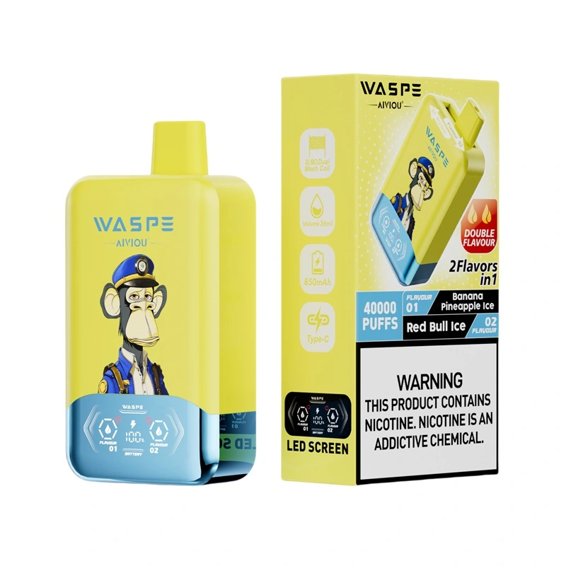 Waspe Aiviou 40000 Puffs Double Flavor Disposable Vape Banana Pineapple Ice & Red Bull Ice