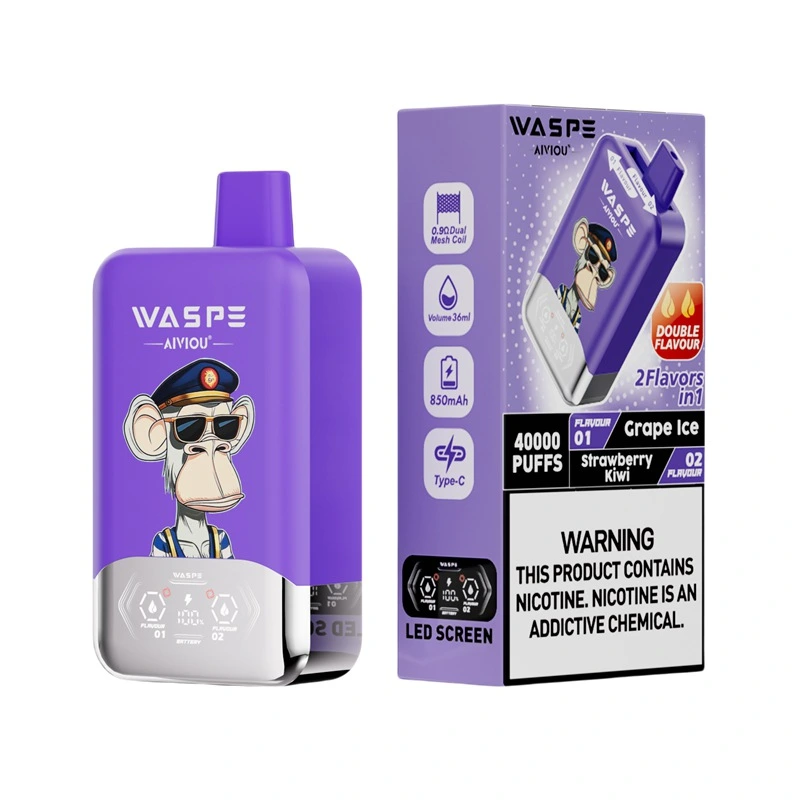 Waspe Aiviou 40000 Puffs Double Flavor Disposable Vape Grape Ice & Strawberry Kiwi