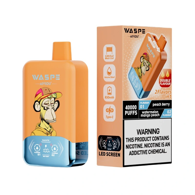 Waspe Aiviou 40000 Puffs Double Flavor Disposable Vape Peach Berry & Watermelon Mango Peach