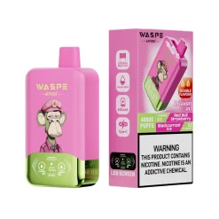 Waspe Aiviou 40000 Puffs Double Flavor Disposable Vape Red Bull Strawberry & Blackcurrant Ice