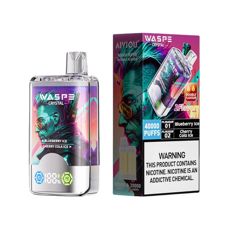 Waspe Crystal 40000 Puffs Double Flavor Disposable Vape Blueberry Ice & Cherry Cola Ice