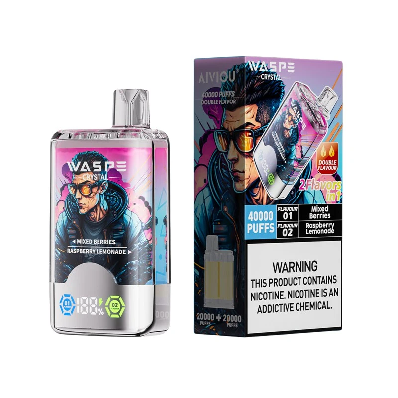 Waspe Crystal 40000 Puffs Double Flavor Disposable Vape Mixed Berries & Raspberry Lemonade