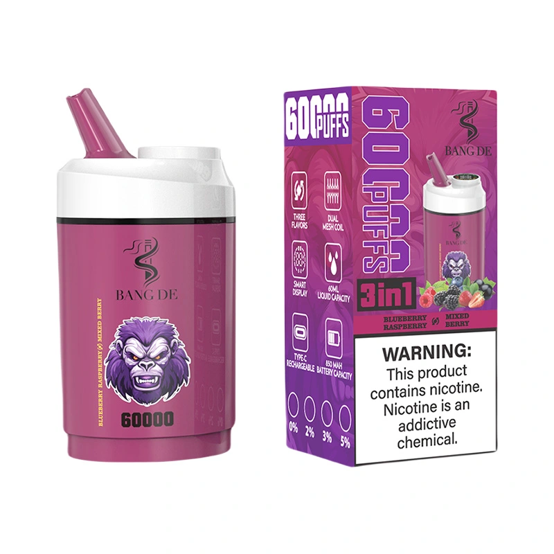 Bang DE 60000 Puffs 3 in 1 Triple Flavors Disposable Vape Blueberry raspberry & Mixed berry