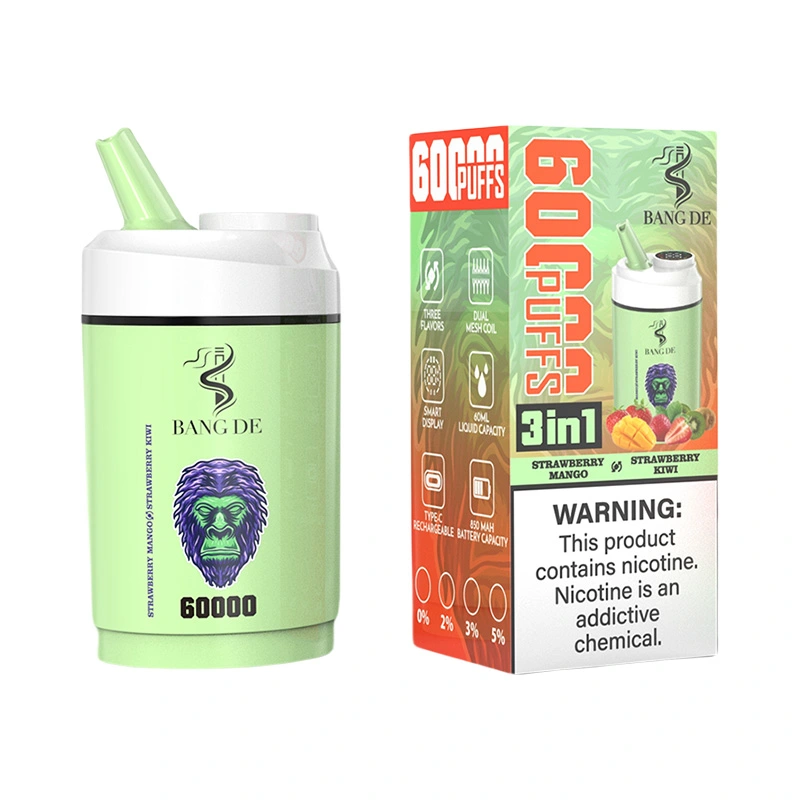 Bang DE 60000 Puffs 3 in 1 Triple Flavors Disposable Vape Strawberry mango & Strawberry kiwi