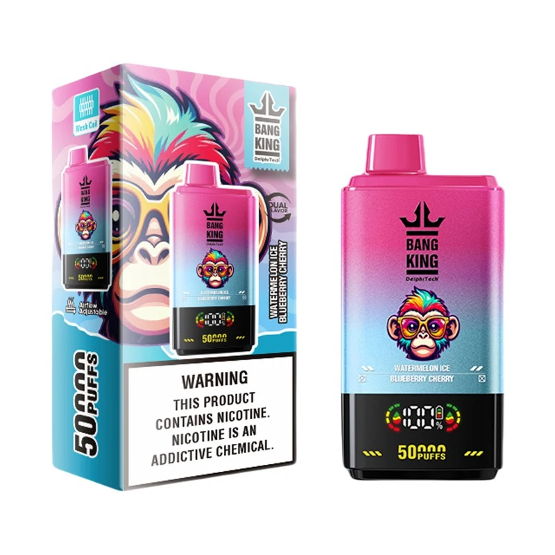 Bang King 50000 Puffs 2 in 1 Disposable Vape Wholesale Watermelon ice & Blueberry cherry