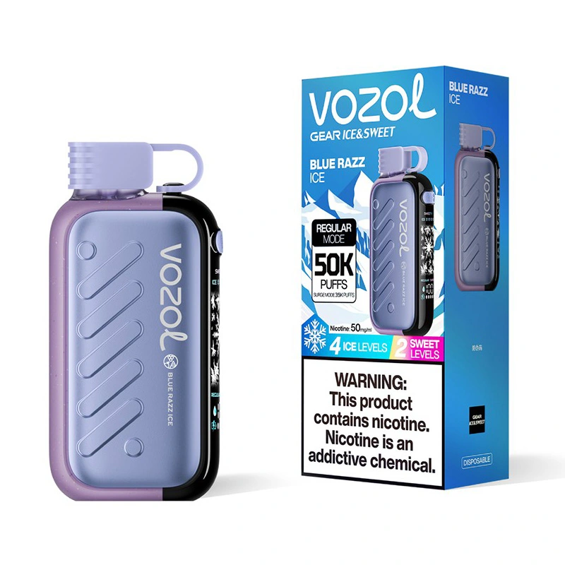 Vozol Gear 50K 50000 Puffs Ice & Sweet Adjustable Vape Blue Razz Ice