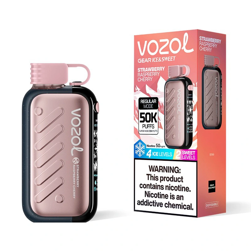 Vozol Gear 50K 50000 Puffs Ice & Sweet Adjustable Vape Strawberry Raspberry Cherry