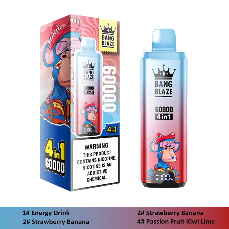 07 Energy Drink Strawberry Banana Bang Blaze 60000 4 in 1 60K Puffs 4 Flavors Vape Wholesale