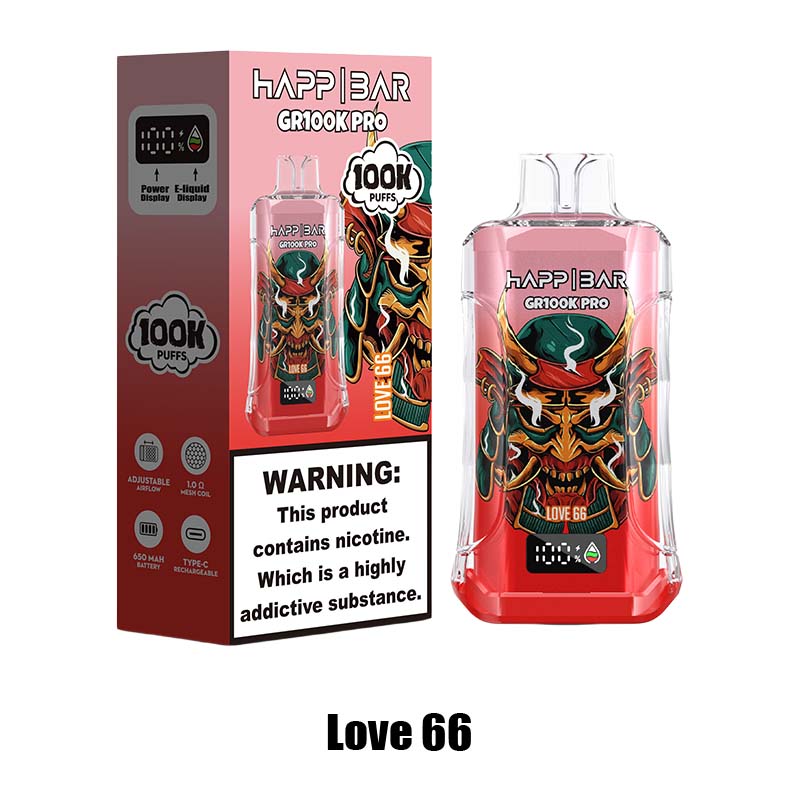 Love 66 Happ Bar GR100K Pro 100000 Puffs Disposable Vape Wholesale