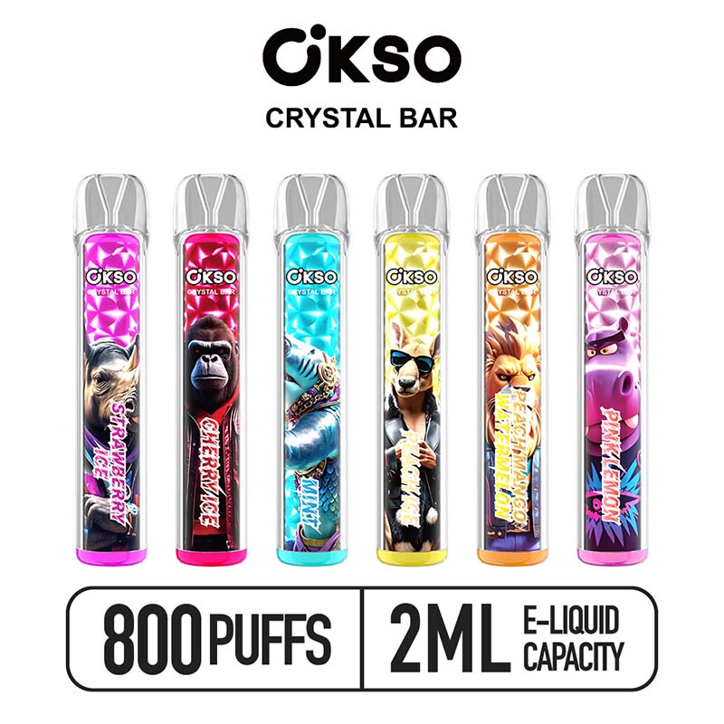 Kit iniziale all'ingrosso per vaporizzatore usa e getta OKSO Crystal Bar da 800 boccate