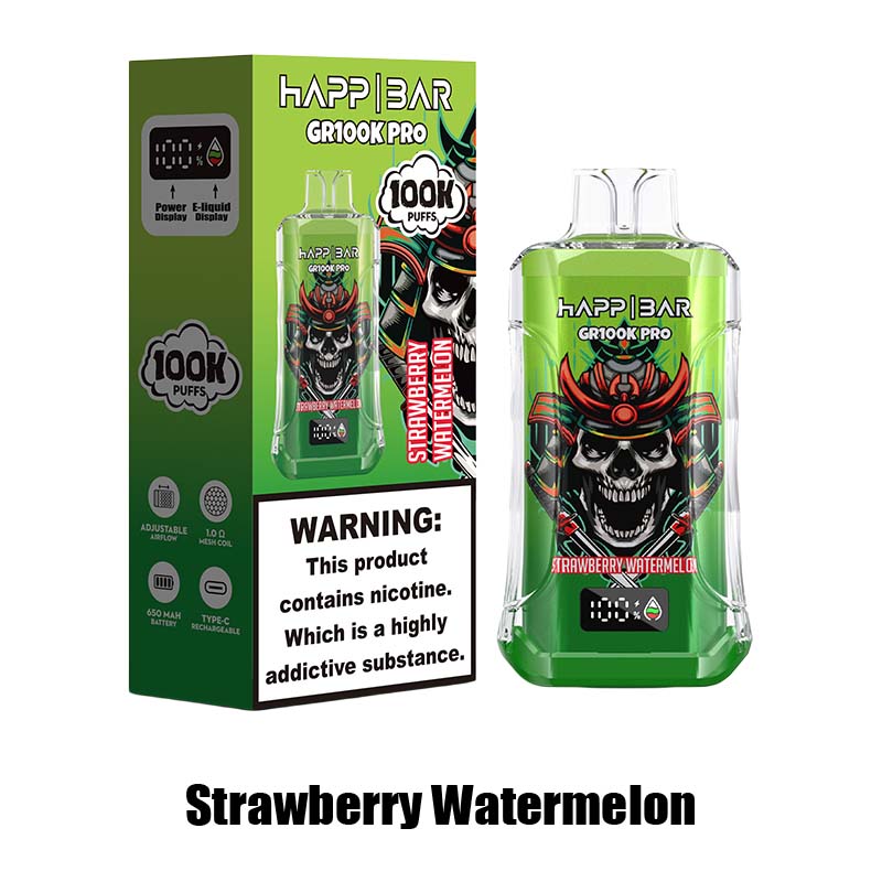 Strawberry Watermelon Happ Bar GR100K Pro 100000 Puffs Disposable Vape Wholesale