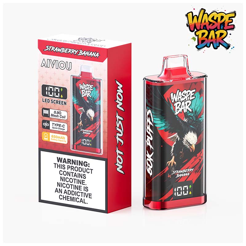05 Strawberry Banana Waspe Bar 60K 60000 Puffs Disposable Vape Wholesale
