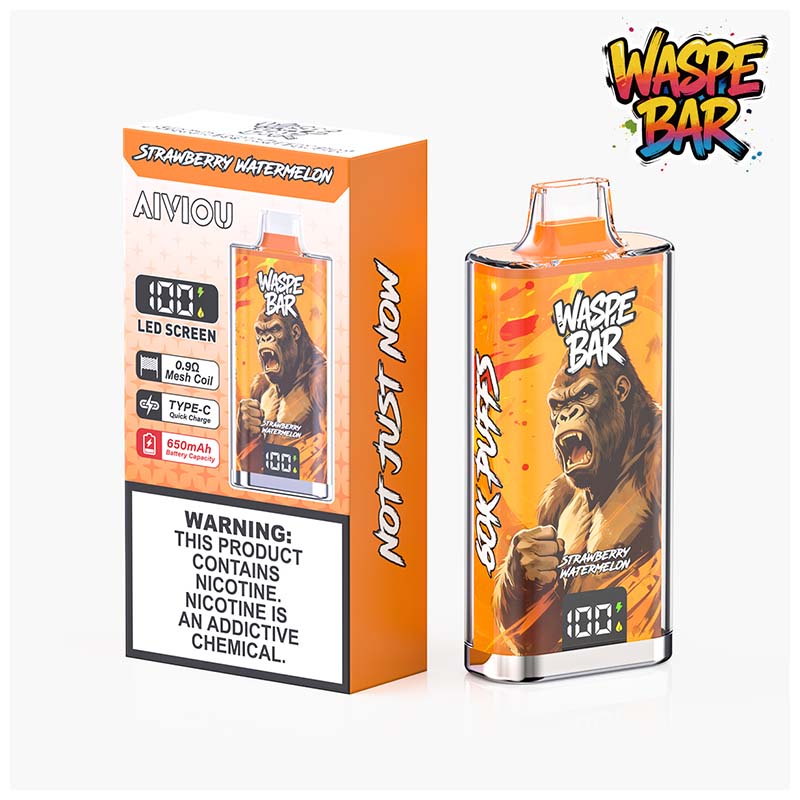 09 Strawberry Watermelon Waspe Bar 60K 60000 Puffs Disposable Vape Wholesale