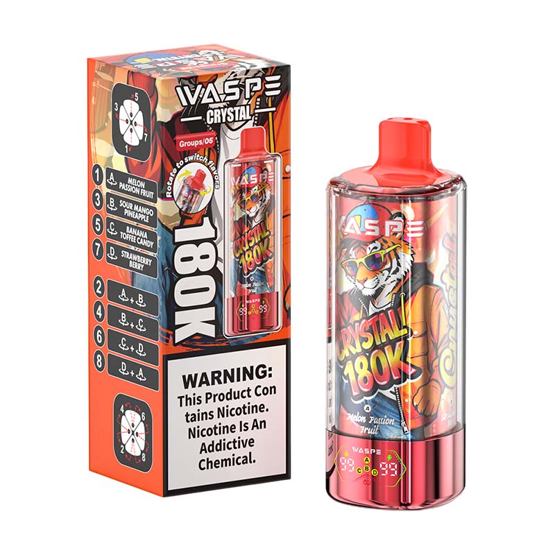 Waspe Crystal 180K Puffs 8 in 1 Disposable Vape Wholesale