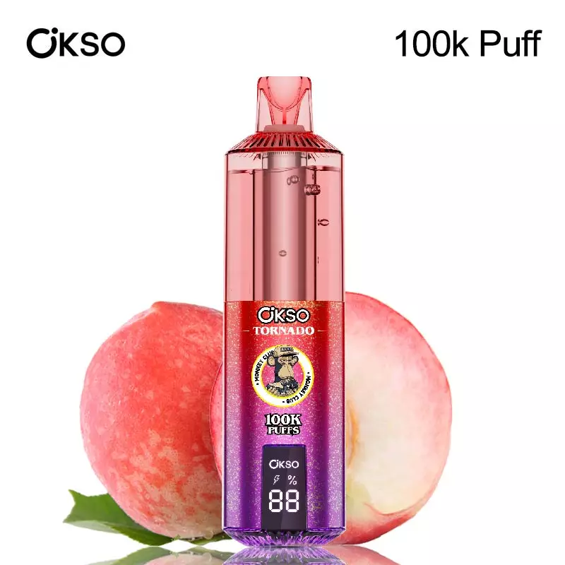 02 Juicy Peach OKSO Tornado 100.000 boccate - Sigaretta elettronica usa e getta all'ingrosso