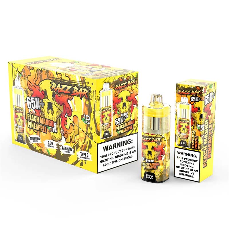 04 Peach Mango Pineapple Razz Bar 65K Plus 65000 Puffs Disposable Vape Wholesale