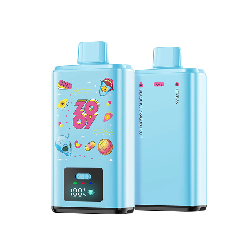 09 Black Ice Dragon Fruit Strawberry Zooy 3in1 150K Puffs Triple Flavor Disposable Vape Wholesale