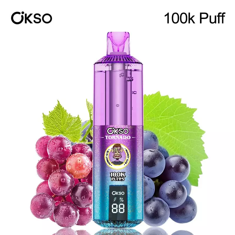 12 Grape Ice OKSO Tornado 100K Puffs Disposable Vape Wholesale