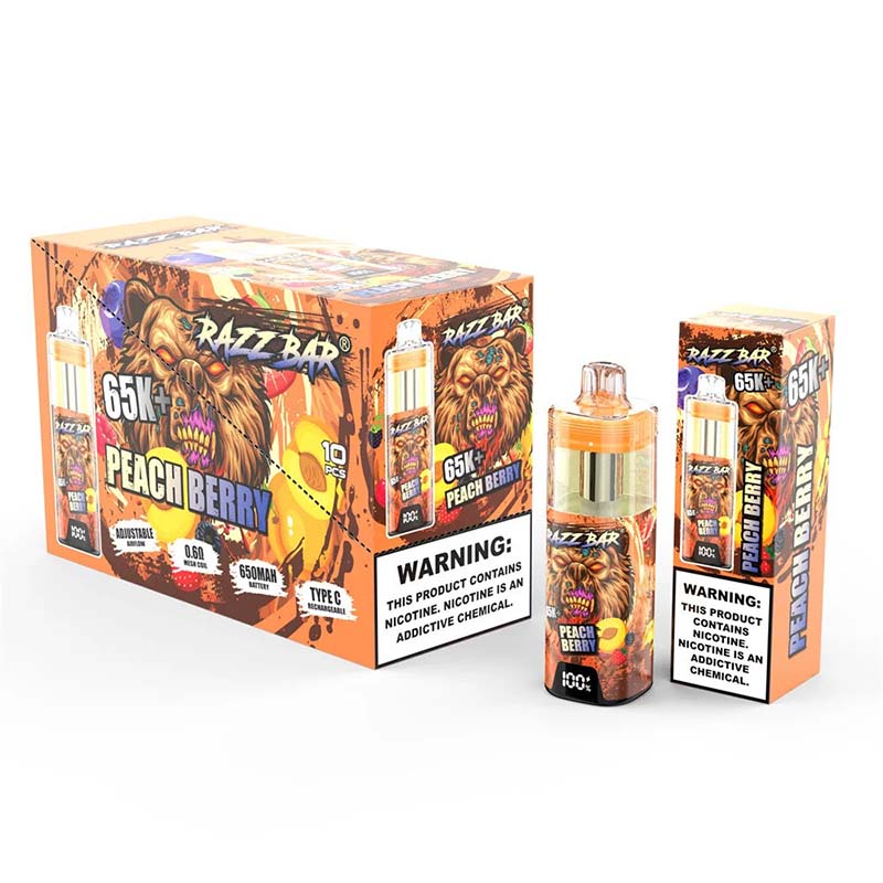 14 Peach Berry Razz Bar 65K Plus 65000 Puffs Disposable Vape Wholesale