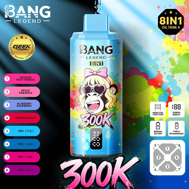 Bang Legend 300K Puffs 8 in 1 Disposable Vape Wholesale 8